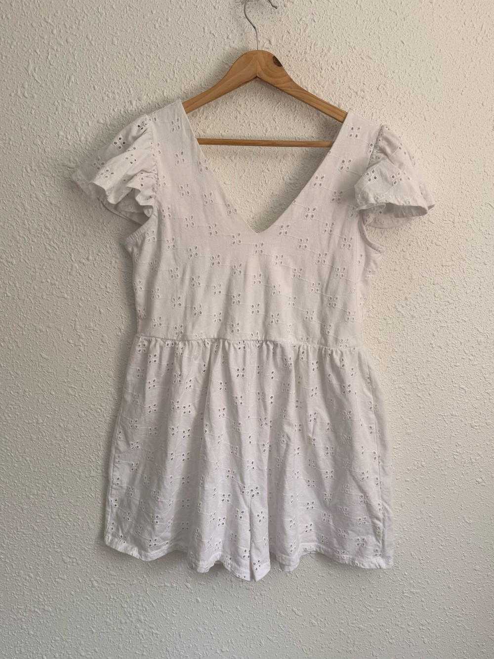 ASOS white eyelet romper shorts women’s 2